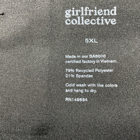 GIRLFRIEND COLLECTIVE Black 3/4 Length High Rise Leggings US Sz 5X - Picture 8 of 9